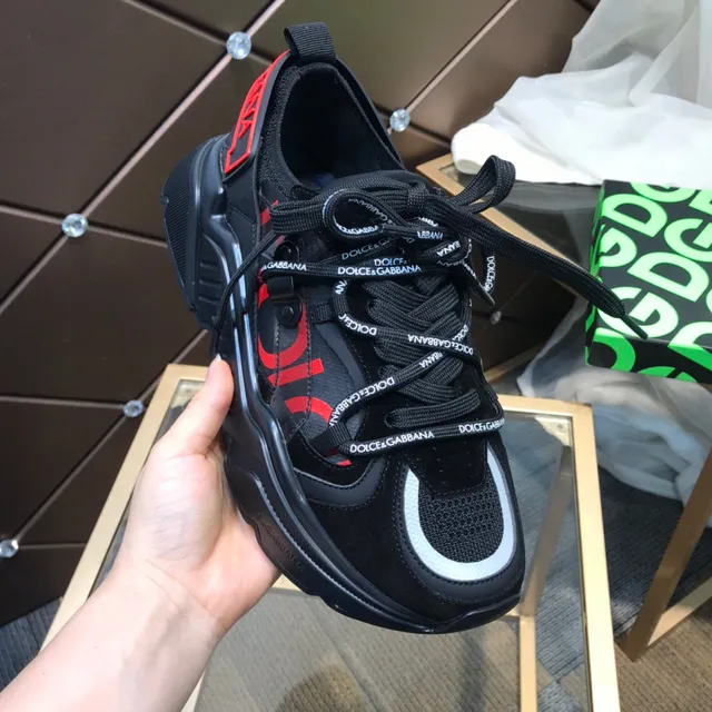 Dolce & Gabbana NS1 Noir Vert Semelle Plateforme Lacets Tressés Marqués Sneakers Chunky 2