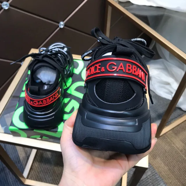 Dolce & Gabbana NS1 Noir Vert Semelle Plateforme Lacets Tressés Marqués Sneakers Chunky 6
