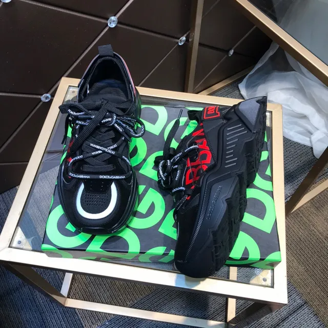 Dolce & Gabbana NS1 Noir Vert Semelle Plateforme Lacets Tressés Marqués Sneakers Chunky 8