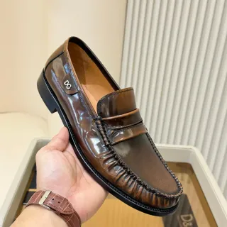 Dolce & Gabbana Penny Loafer Polished Brown Leather Loafers