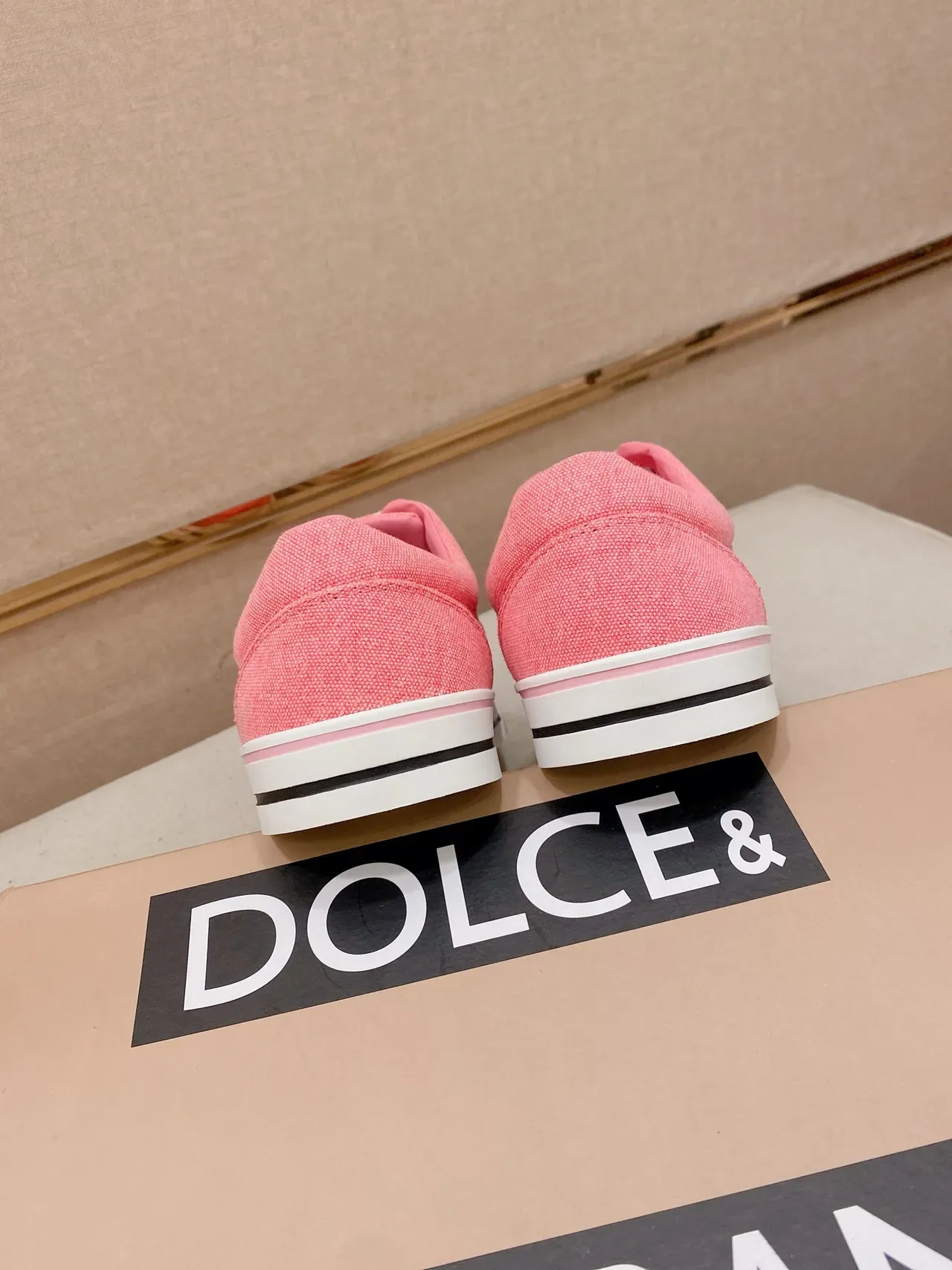 Dolce & Gabbana Pink Canvas Low-Top Sneakers 4