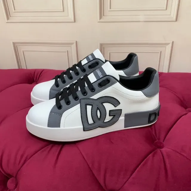 Dolce & Gabbana Portofino baskets de mode de vie blancs et gris 4