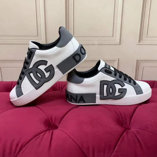 Dolce & Gabbana Portofino baskets de mode de vie blancs et gris 7