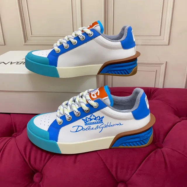 Dolce & Gabbana Portofino chaussures lifestyle blanches bleues multicolores 1