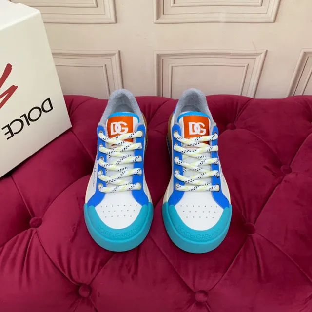 Dolce & Gabbana Portofino chaussures lifestyle blanches bleues multicolores 3