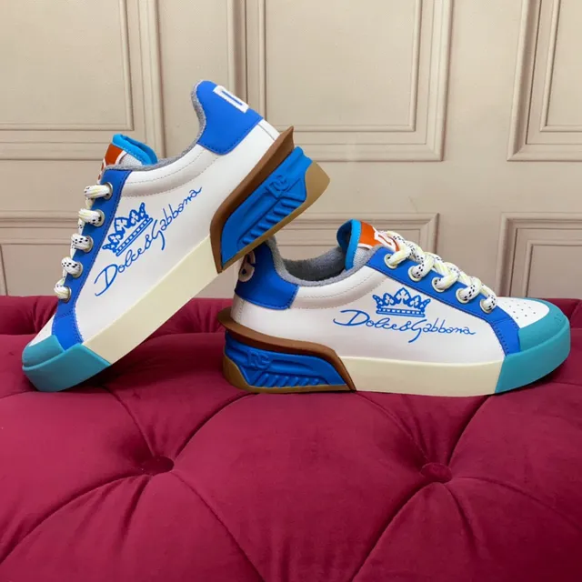 Dolce & Gabbana Portofino chaussures lifestyle blanches bleues multicolores 7