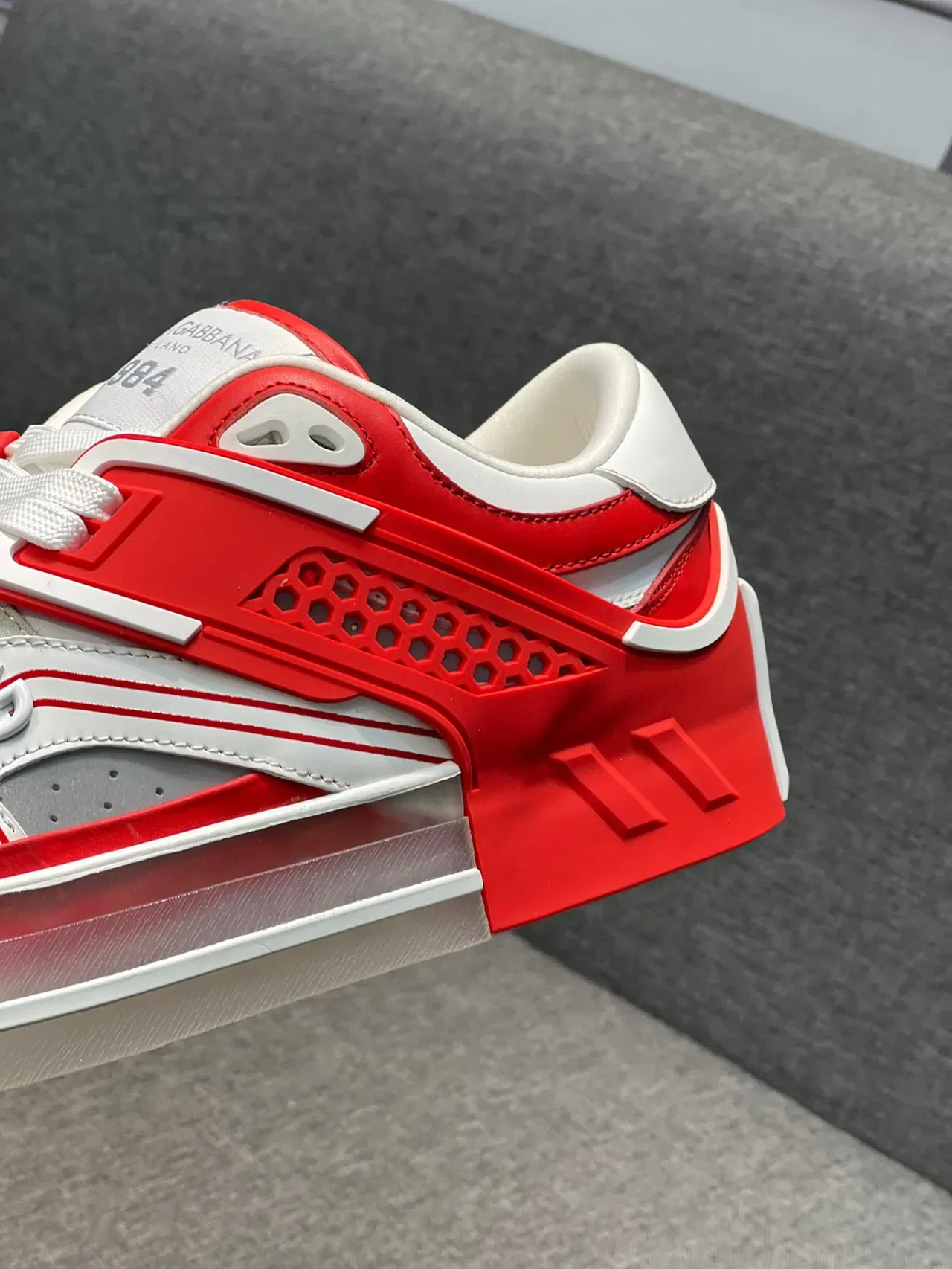 Dolce & Gabbana Red and White Layered Lifestyle Sneakers 8