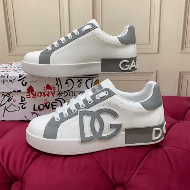 Dolce & Gabbana White and Gray Panelled Lifestyle Sneakers 3