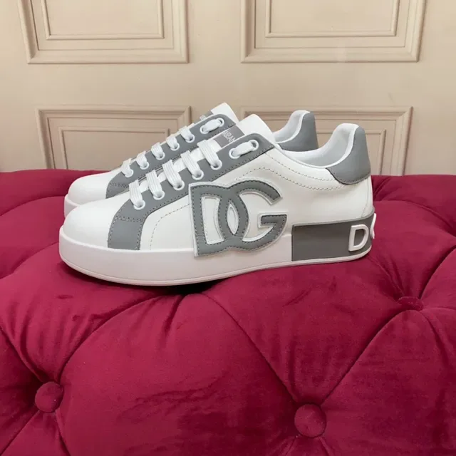 Dolce & Gabbana White and Gray Panelled Lifestyle Sneakers 4
