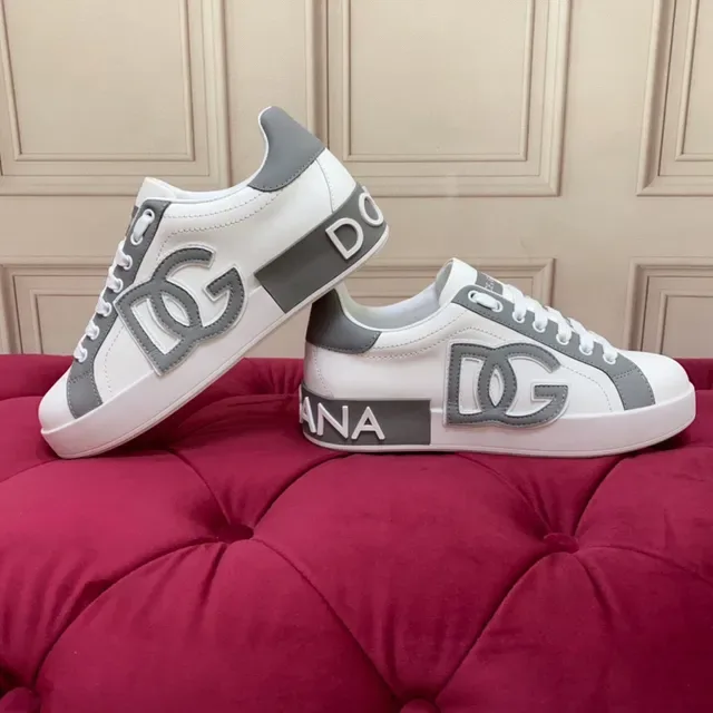 Dolce & Gabbana White and Gray Panelled Lifestyle Sneakers 5