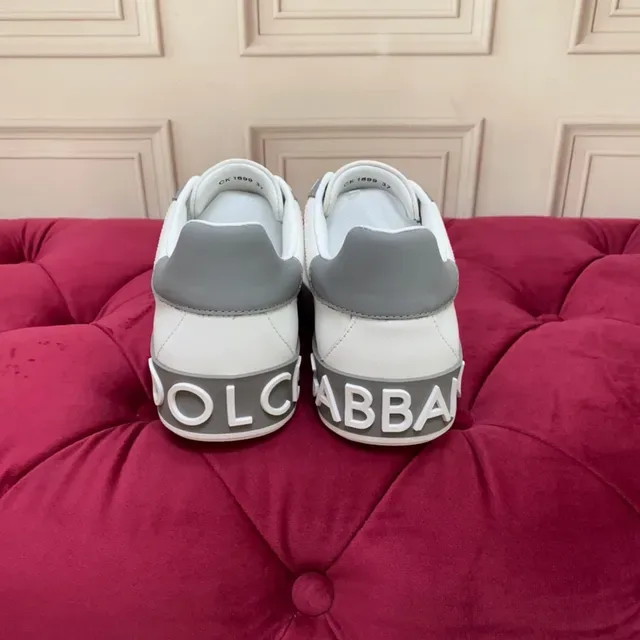 Dolce & Gabbana White and Gray Panelled Lifestyle Sneakers 7