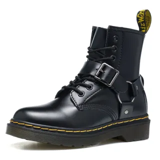 Dr. Martens 1460 Harness botas Martin de cuero negro