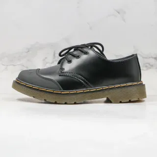 Dr. Martens 1461 Black Beige Smooth Leather Contrasting Toe Cap Oxford Shoes