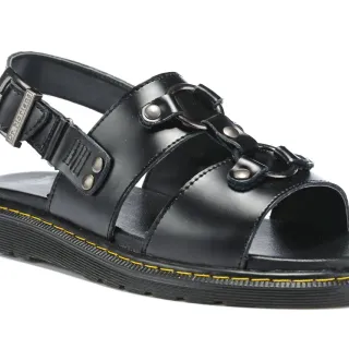 Dr. Martens Black Yellow Leather Multi-Strap Gladiator Sandals