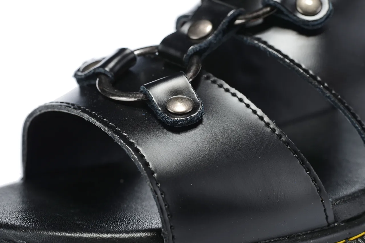 Dr. Martens Black Yellow Leather Multi-Strap Gladiator Sandals 2