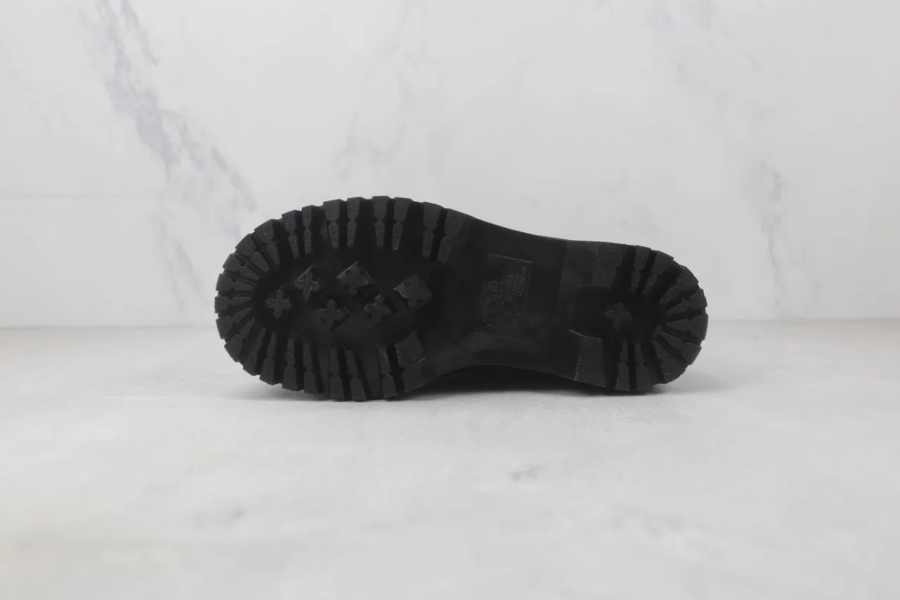 Dr. Martens Jadon Platform Black Pebbled Leather Cap Toe Martin Boots 8