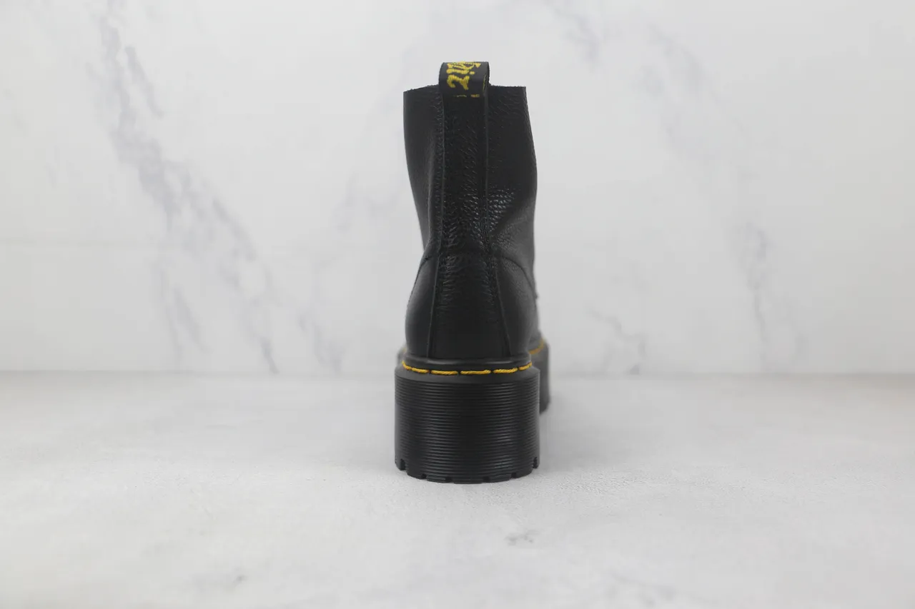 Dr. Martens Jadon Platform Black Pebbled Leather Cap Toe Martin Boots 9