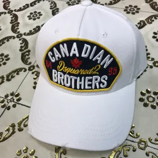 Dsquared2 Canadian Brothers Embroidered Patch White Baseball Cap