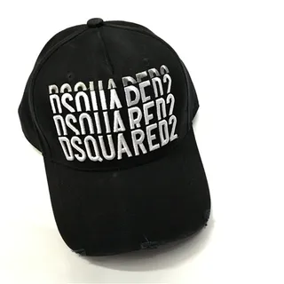 Dsquared2 ICON Navy Multicolor Distressed Brim Multi-Layer Embroidered Logo Baseball Cap 3