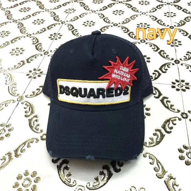 Dsquared2 ICON Red White Embroidered Patch Logo Mesh-Back Construction Baseball Cap 3