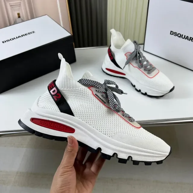 Dsquared2 ICON White Black Red Lifestyle Sneakers 4