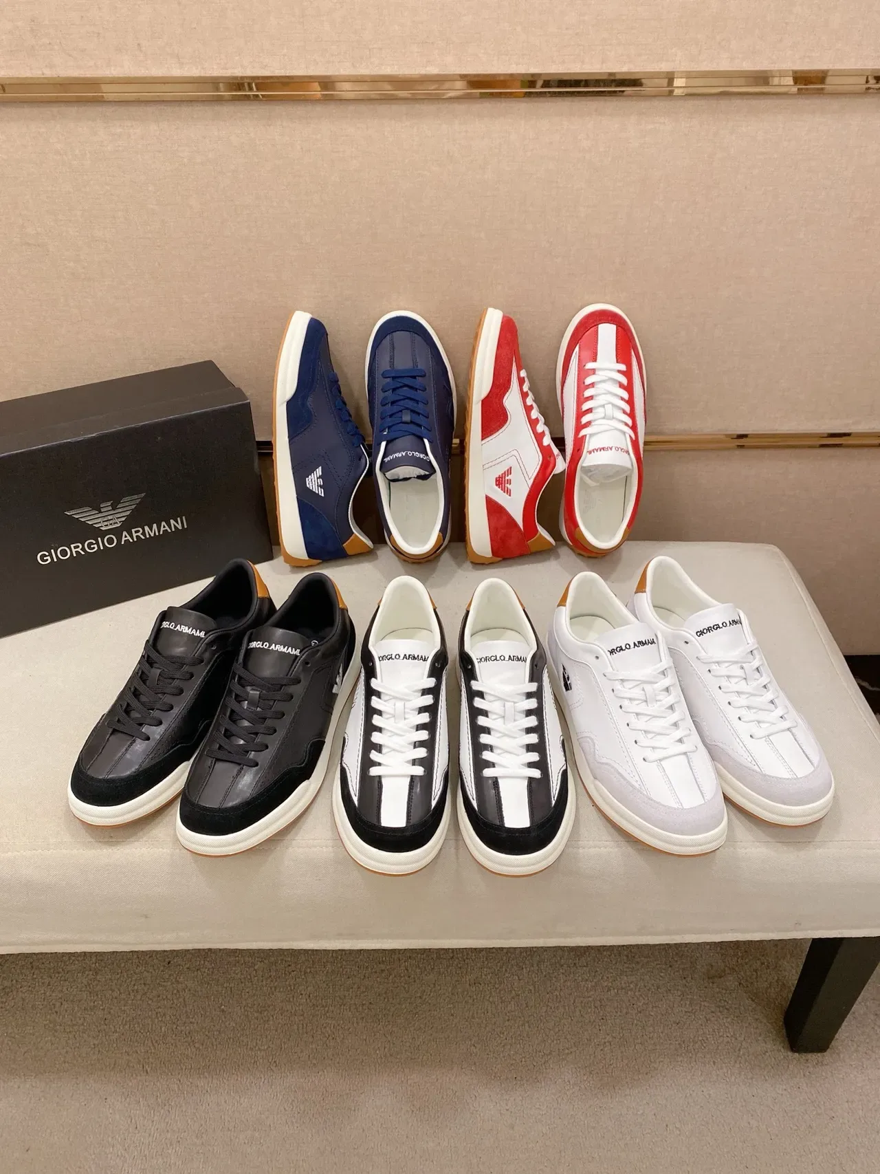 Emporio Armani Black White Panelled Leather And Suede Upper Eagle Logo Detail Lifestyle Sneakers 2