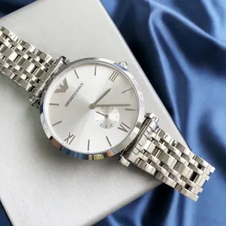 Emporio Armani Classic Silver-Tone Stainless Steel Quartz Watch