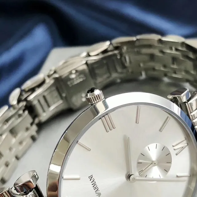 Emporio Armani Classic Relógio de Aço Inoxidável Prateado Quartz 3