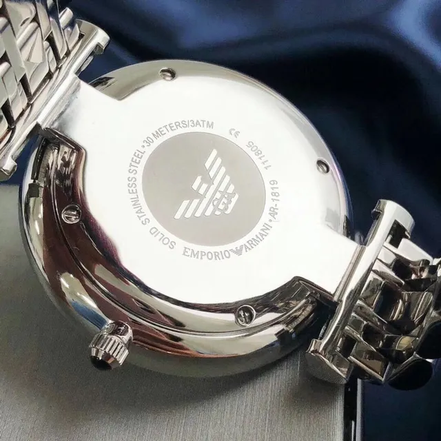 Emporio Armani Classic Relógio de Aço Inoxidável Prateado Quartz 5