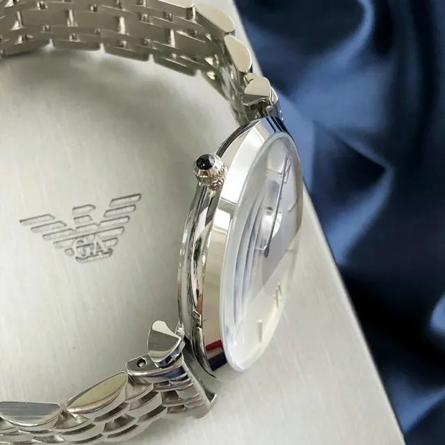 Emporio Armani Classic Relógio de Aço Inoxidável Prateado Quartz 6
