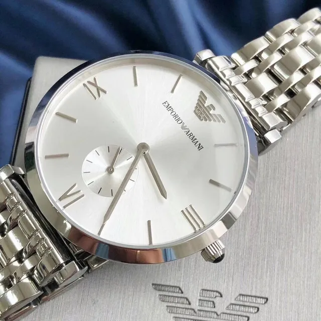 Emporio Armani Classic Relógio de Aço Inoxidável Prateado Quartz 7