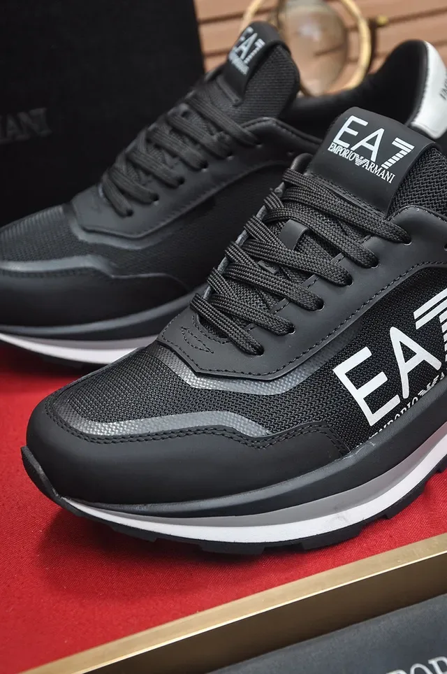 Emporio Armani EA7 Black and White Logo Lifestyle Sneakers 4