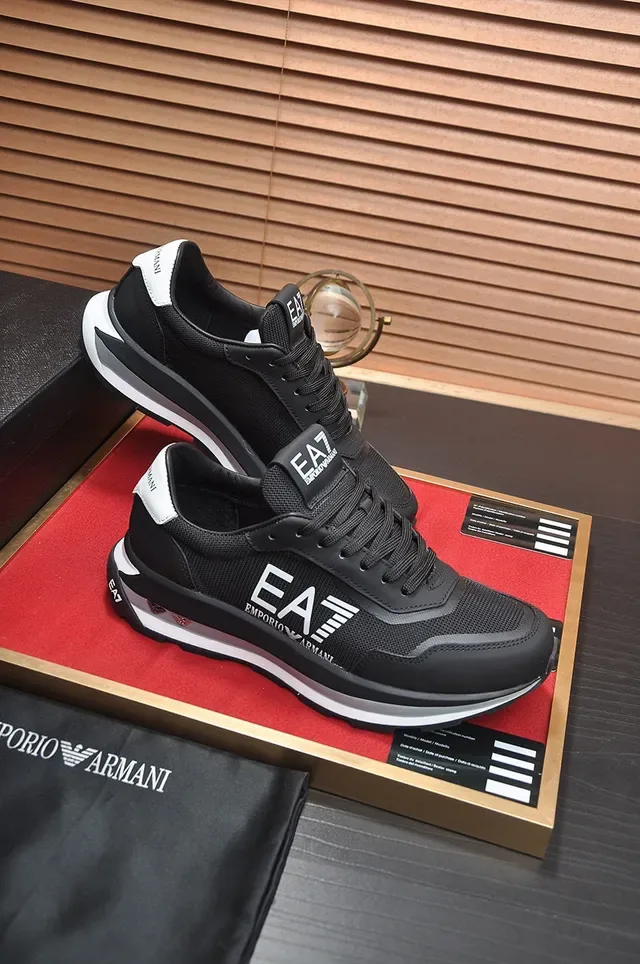 Emporio Armani EA7 Black and White Logo Lifestyle Sneakers 6