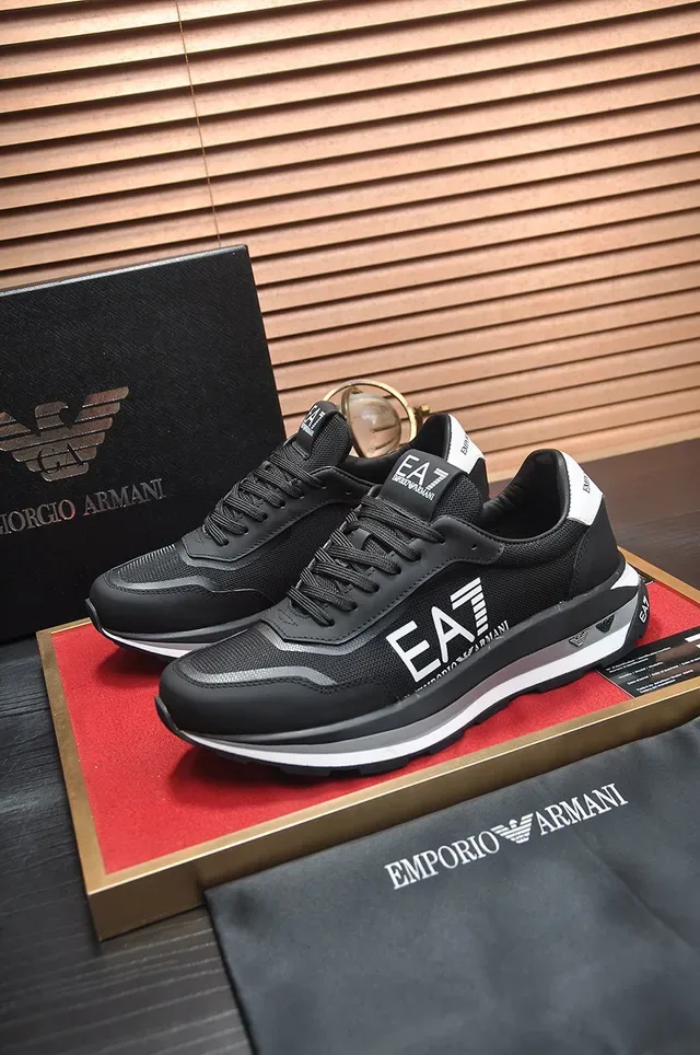 Emporio Armani EA7 Black and White Logo Lifestyle Sneakers 7