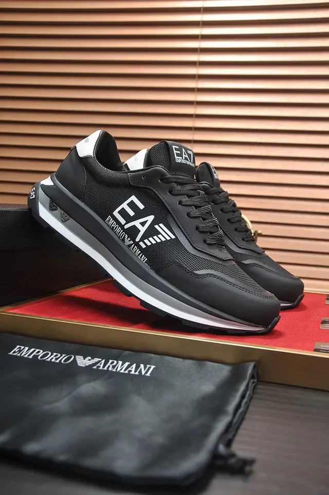 Emporio Armani EA7 Black and White Logo Lifestyle Sneakers 8