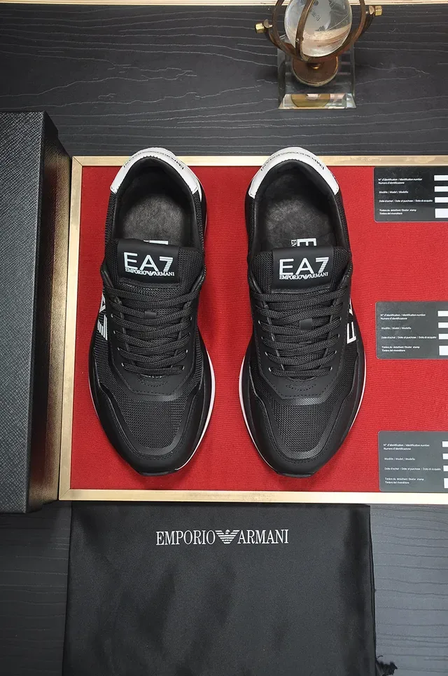 Emporio Armani EA7 Black and White Logo Lifestyle Sneakers 9