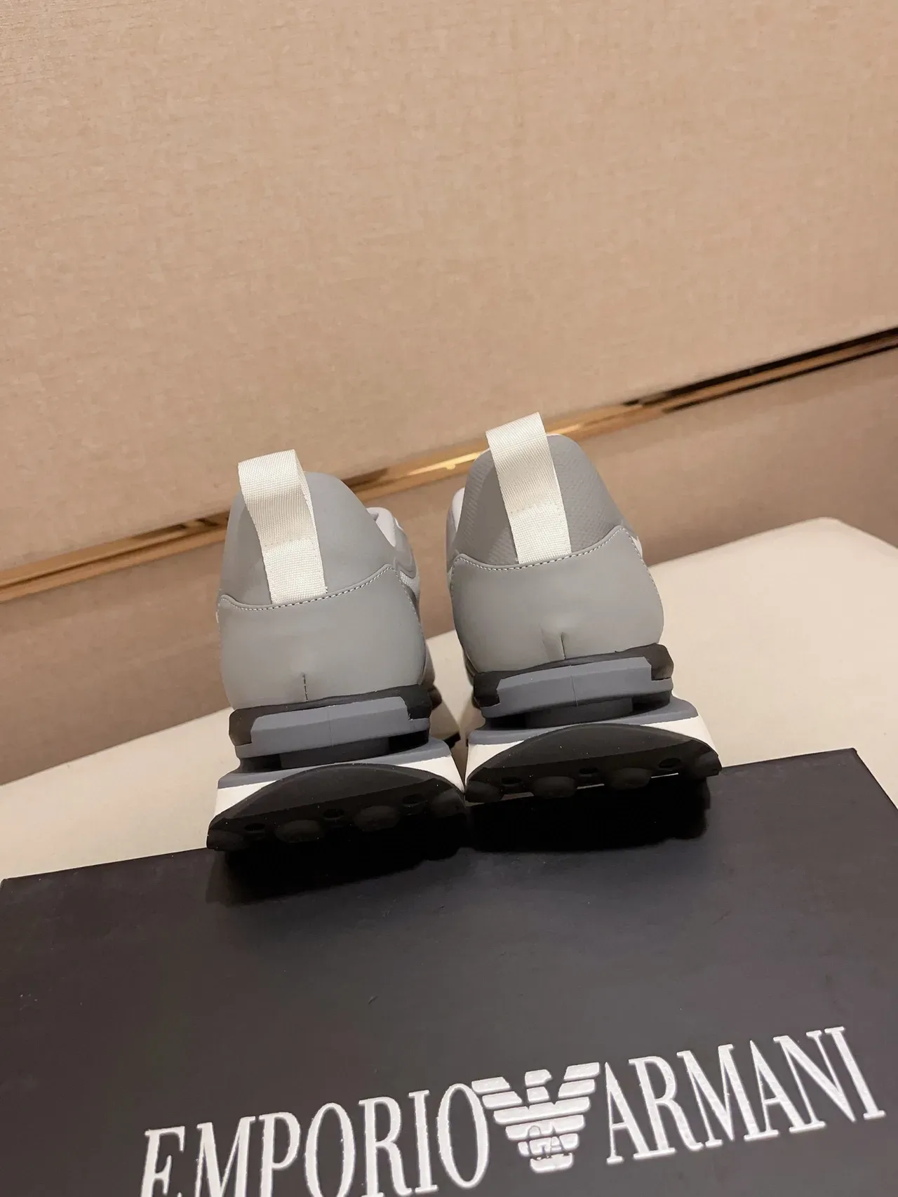 Emporio Armani Gray Mesh and Synthetic Overlay Lifestyle Sneaker 8