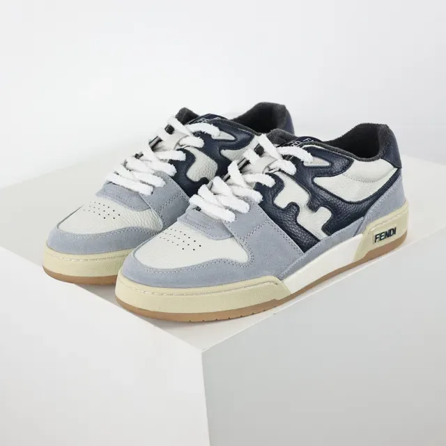 Fendi Tênis Lifestyle Azul Marinho Low-Top Superior de Múltiplos Materiais 2