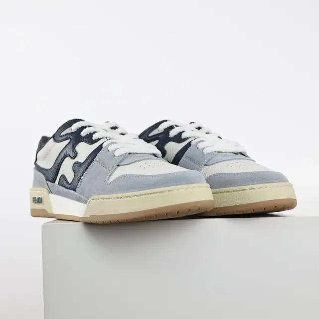 Fendi Tênis Lifestyle Azul Marinho Low-Top Superior de Múltiplos Materiais 3