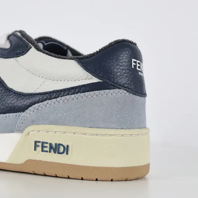 Fendi Tênis Lifestyle Azul Marinho Low-Top Superior de Múltiplos Materiais 4
