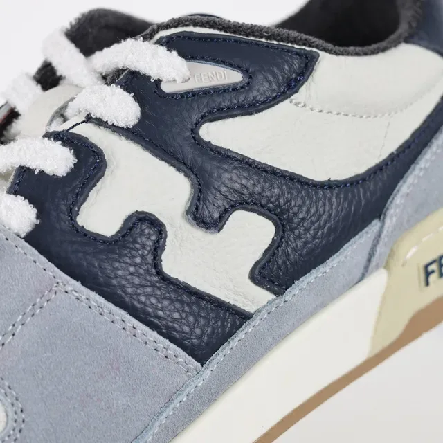 Fendi Tênis Lifestyle Azul Marinho Low-Top Superior de Múltiplos Materiais 6