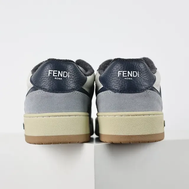 Fendi Tênis Lifestyle Azul Marinho Low-Top Superior de Múltiplos Materiais 8