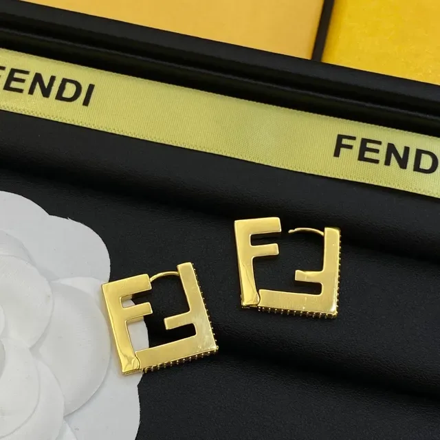 Fendi FF Logo Gold-Tone Pavé Crystal Square Pendant Necklace 4