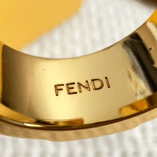 Fendi FF Logo Hoop Gold motif transparent Boucles d'oreilles 3