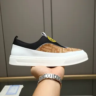 Fendi FF Slip-On Tan Black White Lifestyle Sneakers