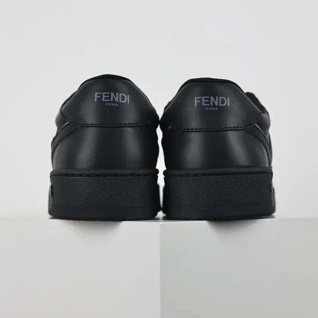 Fendi First Zapatillas Lifestyle de Cuero All-Black con Logo FF 8