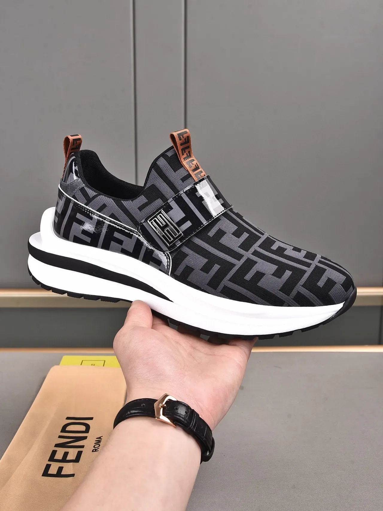 Fendi First Monogram Slip-On Platform Lifestyle Sneakers 8