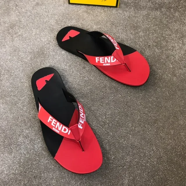 Fendi Logo Strap Color-Blocked Slippers 10