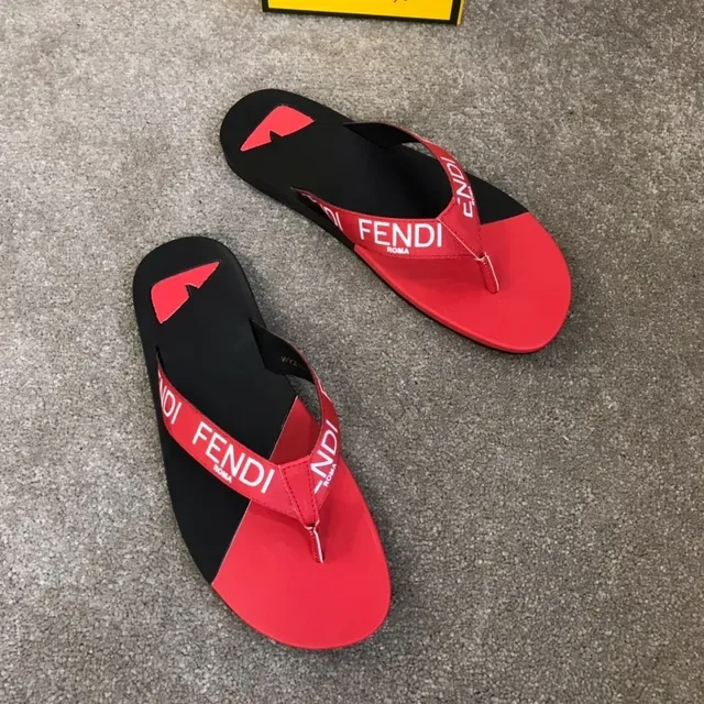 Fendi Logo Strap Color-Blocked Slippers 17