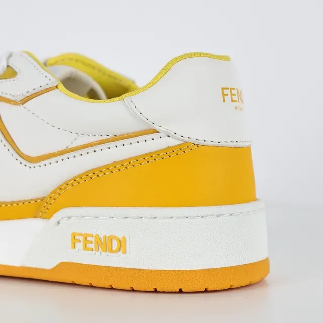 Fendi Mania Yellow and White Lifestyle Sneakers 4